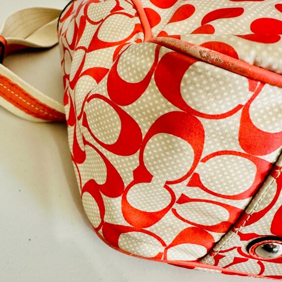 EUC COACH WATER RESISTANT SIGNATURE LOGO POLKA DOTS BABY DIAPER TOTE W DUST BAG - Picture 14 of 16